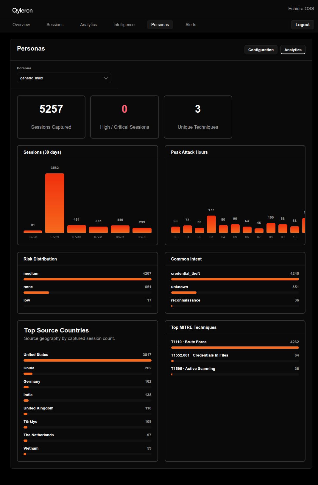 Screenshot: Personas page — Analytics tab