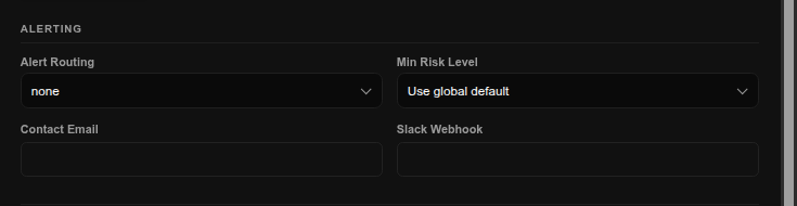 Screenshot: Persona modal — Alerting section